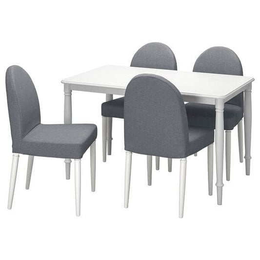 Ikea DANDERYD / DANDERYD - Table and 4 chairs, white/Vissle grey, , 130 cm