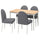 DANDERYD / DANDERYD table and 4 chairs, oak veneer white/Vissle grey, 130x80 cm