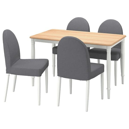 DANDERYD / DANDERYD Table and 4 chairs, white oak veneer / Vissle gray,130x80 cm