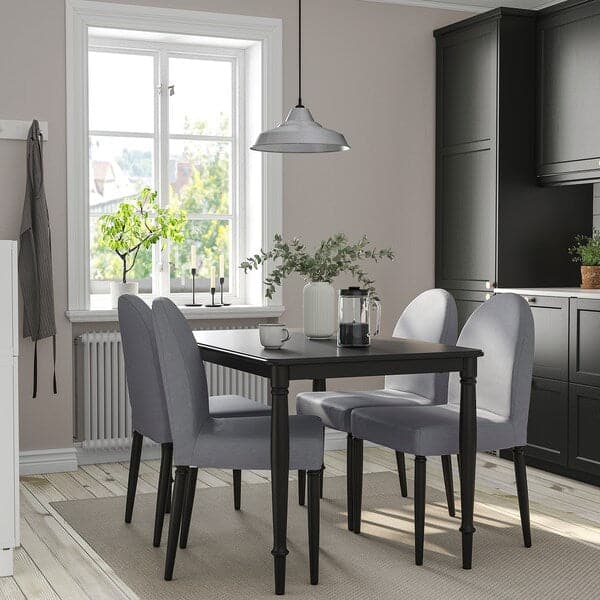 DANDERYD / DANDERYD - Table and 4 chairs, black/Vissle grey, , 130 cm - best price from Maltashopper.com 79544292
