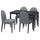 DANDERYD / DANDERYD table and 4 chairs, black/Vissle grey, 130 cm
