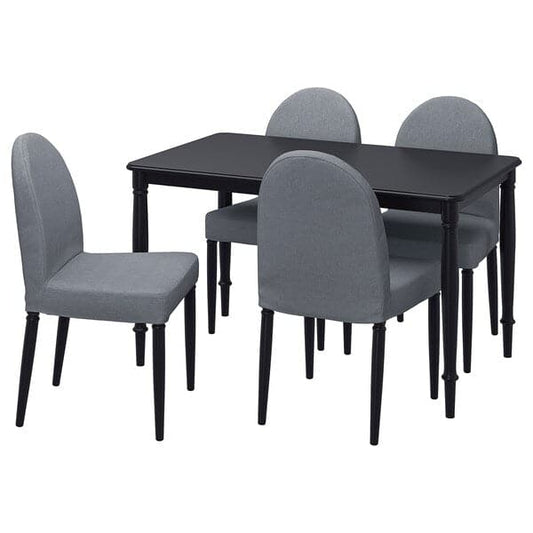 Ikea DANDERYD / DANDERYD - Table and 4 chairs, black/Vissle grey, , 130 cm