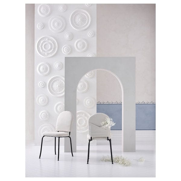 Ikea DANDERYD / EBBALYCKE - Table and 4 chairs, white/Idekulla beige,130 cm