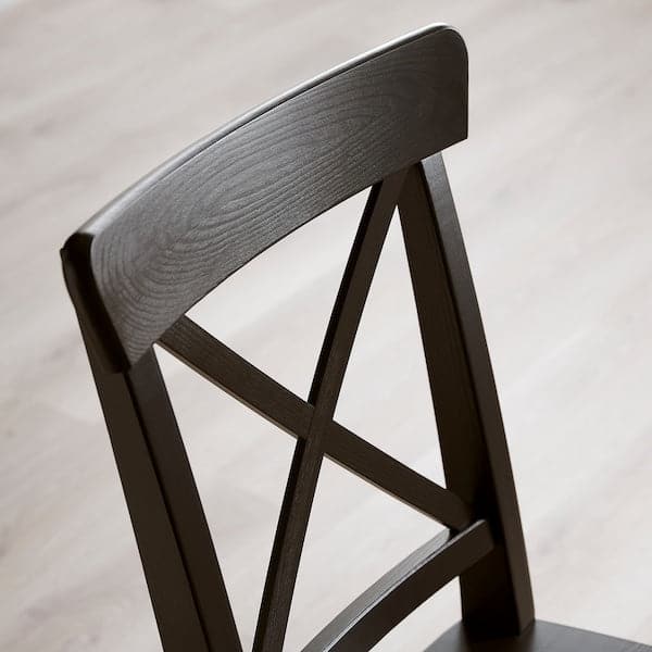 Ikea DANDERYD / INGOLF Table and 2 chairs, black / black pine veneer,74/134x80 cm