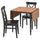 DANDERYD / INGOLF Table and 2 chairs, black / black pine veneer,74/134x80 cm