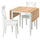 DANDERYD / INGOLF - DANDERYD / INGOLF Table and 2 chairs, oak veneer white/white, 74/134x80 cm