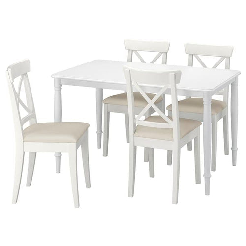 DANDERYD / INGOLF - Table and 4 chairs, white/Hallarp beige, ,