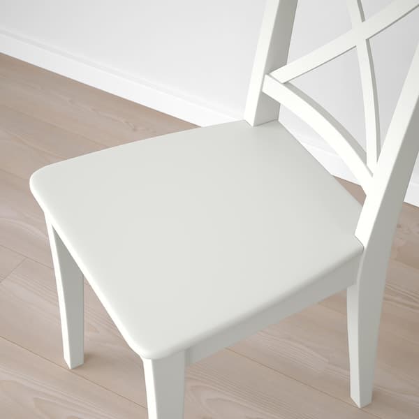 DANDERYD / INGOLF - Table and 4 chairs, oak veneer white/white, 130x80 cm - best price from Maltashopper.com 69392538