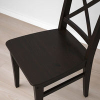 DANDERYD / INGOLF Table and 6 chairs, black / brown-black pine veneer,180x90 cm - best price from Maltashopper.com 89478395