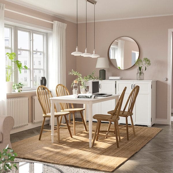 Ikea DANDERYD / SKOGSTA - Table and 4 chairs, white/acacia, 130 cm