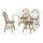 DANDERYD / SKOGSTA table and 4 chairs, white/acacia, 130 cm