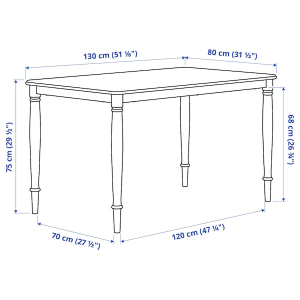 Ikea DANDERYD / SKOGSTA - Table and 4 chairs, black/acacia, 130 cm