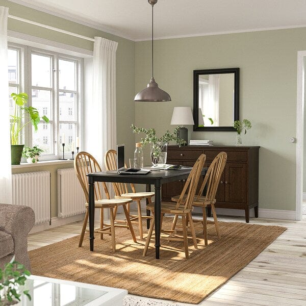 Ikea DANDERYD / SKOGSTA - Table and 4 chairs, black/acacia, 130 cm