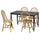 DANDERYD / SKOGSTA table and 4 chairs, black/acacia, 130 cm