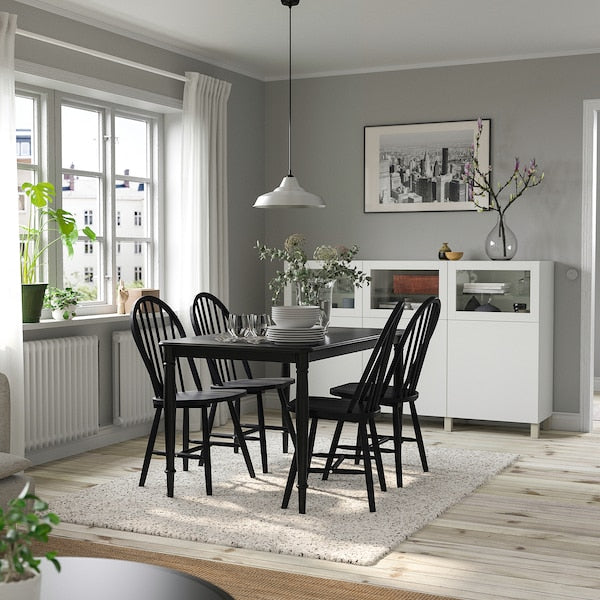 DANDERYD / SKOGSTA - Table and 4 chairs, black/black,130 cm - best price from Maltashopper.com 19544290