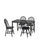 DANDERYD / SKOGSTA table and 4 chairs, black/black, 130 cm