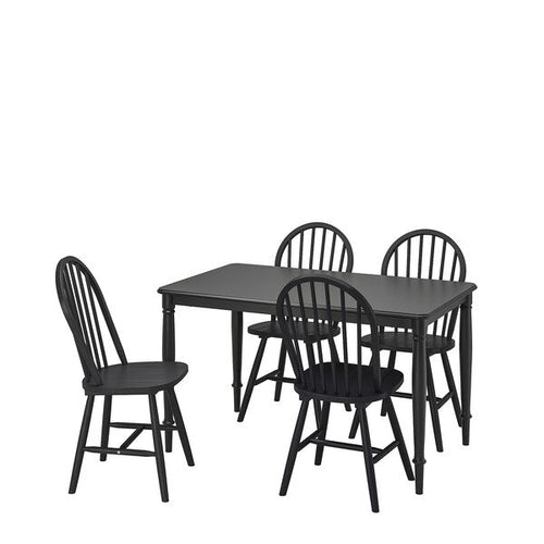 DANDERYD / SKOGSTA - Table and 4 chairs, black/black,130 cm