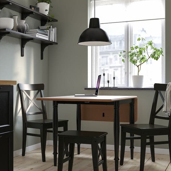 Ikea DANDERYD Drop-leaf table, pine veneer / black,74 / 134x80 cm , 74/134x80 cm