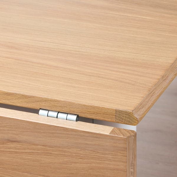 DANDERYD - Drop-leaf table, oak veneer/white, 74/134x80 cm - best price from Maltashopper.com 10516121