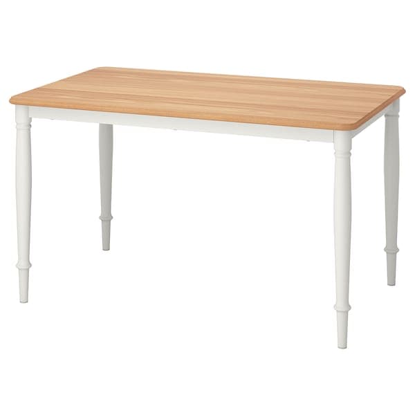 DANDERYD - Dining table, oak veneer/white, 130x80 cm - best price from Maltashopper.com 10463858