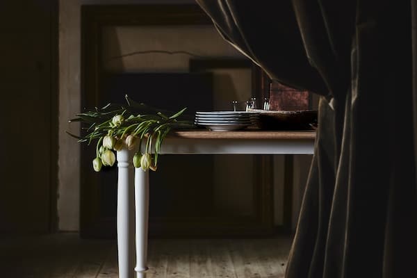 Ikea DANDERYD - Dining table, oak veneer/white, 130x80 cm