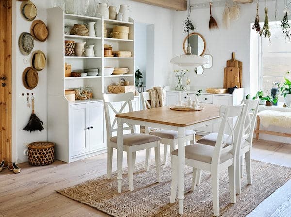 DANDERYD - Dining table, oak veneer/white, 130x80 cm - best price from Maltashopper.com 10463858