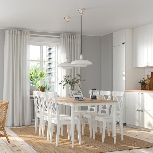 Ikea DANDERYD Table, oak veneer / white,180x90 cm