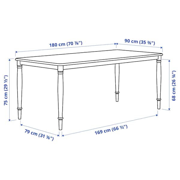 Ikea DANDERYD Table, oak veneer / white,180x90 cm