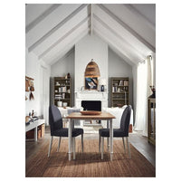 DANDERYD - Dining table, oak veneer/white, 130x80 cm - best price from Maltashopper.com 10463858