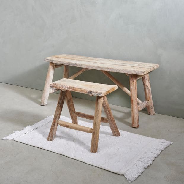 ODILON Natural stool H 36 x W 43 x D 23 cm - best price from Maltashopper.com CS656019