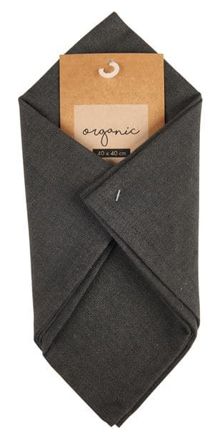 ORGANIC Black napkin W 40 x L 40 cm - best price from Maltashopper.com CS616294