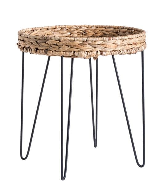 AKELA Coffee table black, natural H 44 cm - Ø 40 cm - best price from Maltashopper.com CS626213