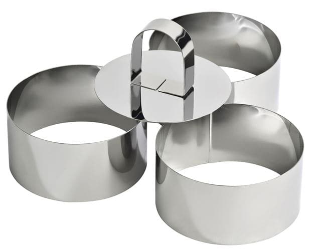 PROLINE Silvery 3-piece set molds H 4 cm - Ø 8 cm - best price from Maltashopper.com CS510202