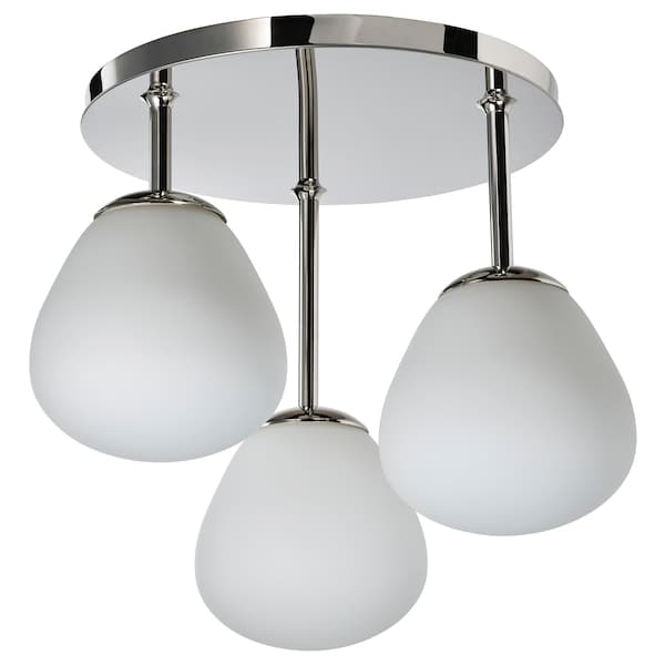 DEJSA - Ceiling lamp with 3 lamps, chrome-plated/opal white glass - best price from Maltashopper.com 00430769
