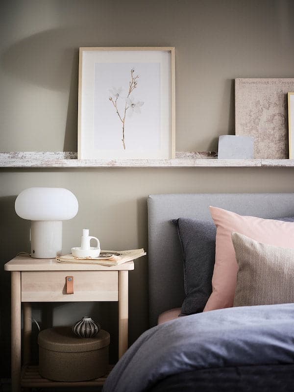 Ikea DEJSA Table lamp - beige/white opaline glass 28 cm