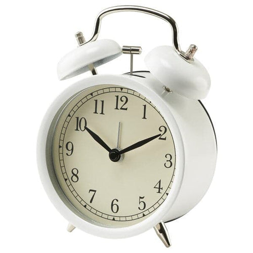 DEKAD - Alarm clock, low-voltage/white, 10 cm