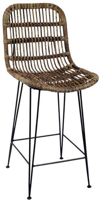 SUMATRA Bar chair black, natural H 106 x W 44 x D 58 cm - best price from Maltashopper.com CS638295