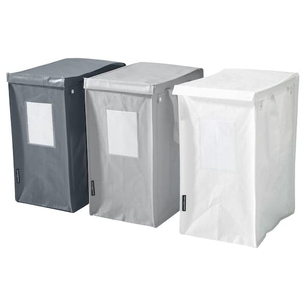 DIMPA - Waste sorting bag, white/dark grey/light grey, 22x35x45 cm/35 l - best price from Maltashopper.com 40180136