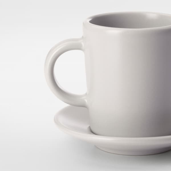 Ikea DINERA - Espresso cup and saucer, beige, 9 cl