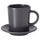 DINERA - DINERA Espresso cup and saucer, dark grey, 9 cl