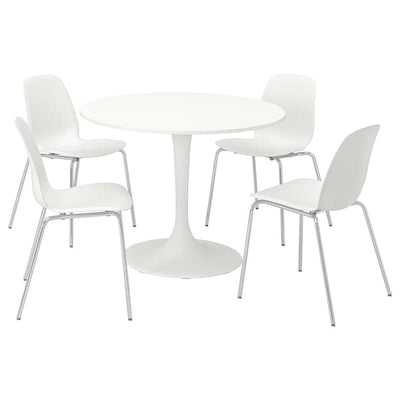 NORDVIKEN / NORDVIKEN tavolo e 4 sgabelli bar, bianco/bianco