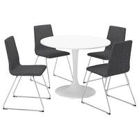 DOCKSTA / LILLÅNÄS - Table and 4 chairs, white/chrome Gunnared dark grey, 103 cm - best price from Maltashopper.com 29495114
