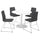 DOCKSTA / LILLÅNÄS table and 4 chairs, white/chrome-plated Gunnared dark grey, 103 cm
