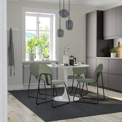 DOCKSTA / MÅNHULT - Table and 4 chairs, white white/Hakebo grey-green, , 103 cm - best price from Maltashopper.com 49556192