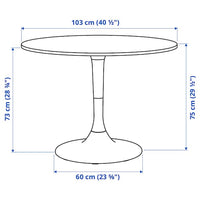 DOCKSTA / ODGER - Table and 4 chairs, white white/anthracite, 103 cm - best price from Maltashopper.com 89483486
