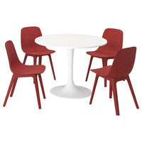 DOCKSTA / ODGER - Table and 4 chairs, white/red, 103 cm - best price from Maltashopper.com 79440713