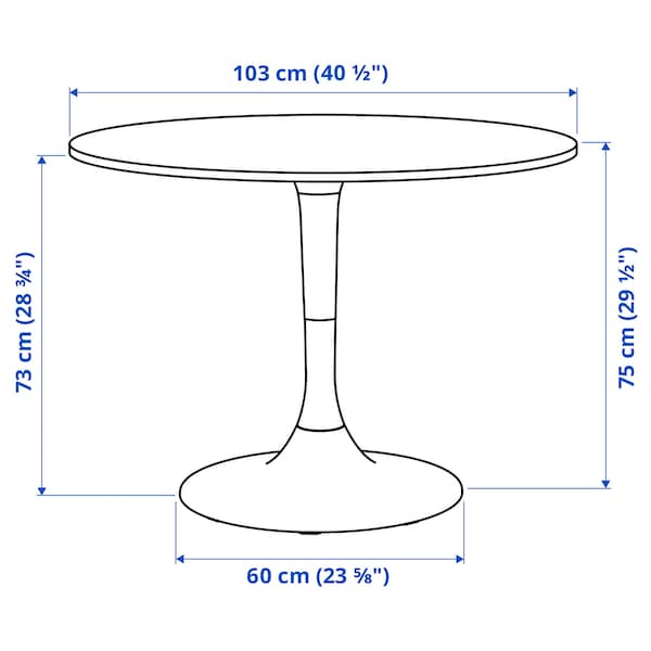 DOCKSTA - Table, white/white, 103 cm - best price from Maltashopper.com 19324995