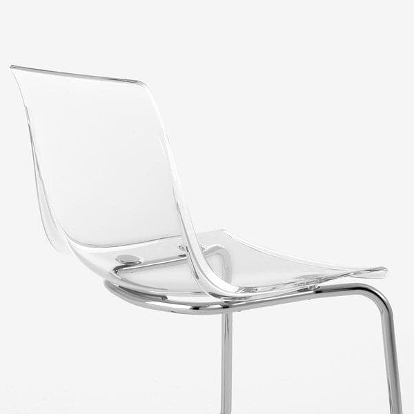 Ikea DOCKSTA / TOBIAS - Table and 4 chairs, white white/transparent chrome-plated, 103 cm