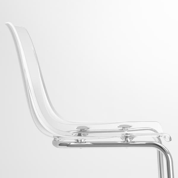 DOCKSTA / TOBIAS - Table and 4 chairs, white white/transparent chrome-plated, 103 cm - best price from Maltashopper.com 49483431