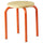 DOMSTEN - DOMSTEN Stool, orange/pine